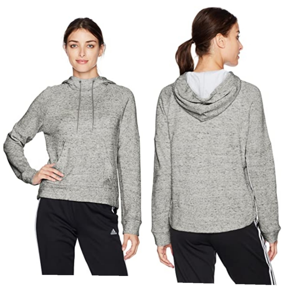 Adidas Pullover Hoodie Heathered Grey Sweatshirt